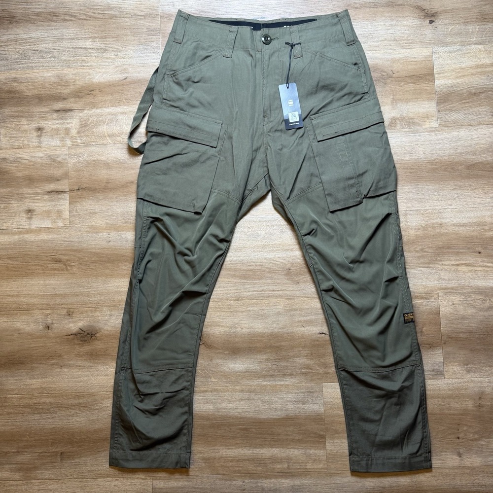 G-Star RAW Cargo Pants Men 28x30 Green 3D Regular Tapered Ripstop Military NEW
